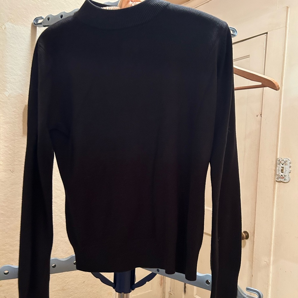 Black mock turtleneck sweater